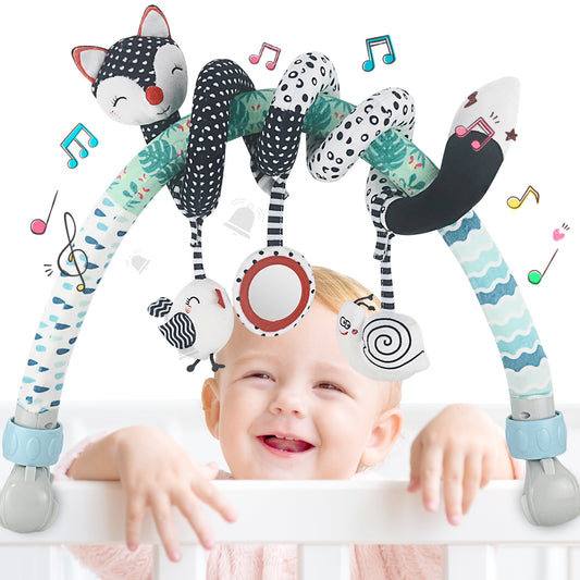 High-Contrast Black & White with Stretch & Spiral Hanging Activity Arch Toy Set