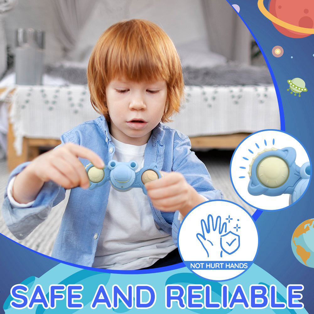 Caterbee Baby Suction Cup Spinner Toy – Space-Themed Sensory Toy with Lights & Music for Endless Fun