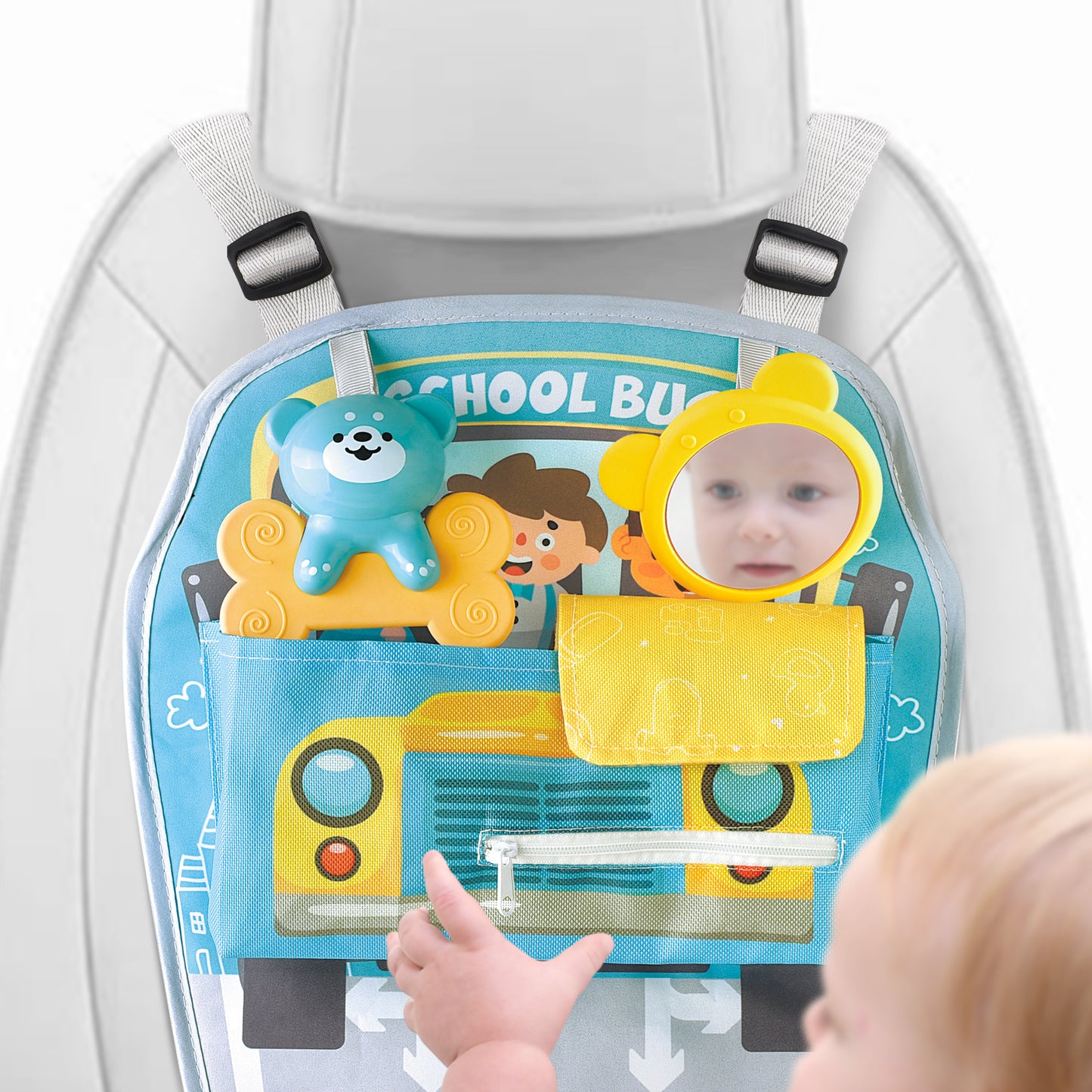 Caterbee Baby Car Seat Toy with Steering Wheel – Interactive Travel Play Center