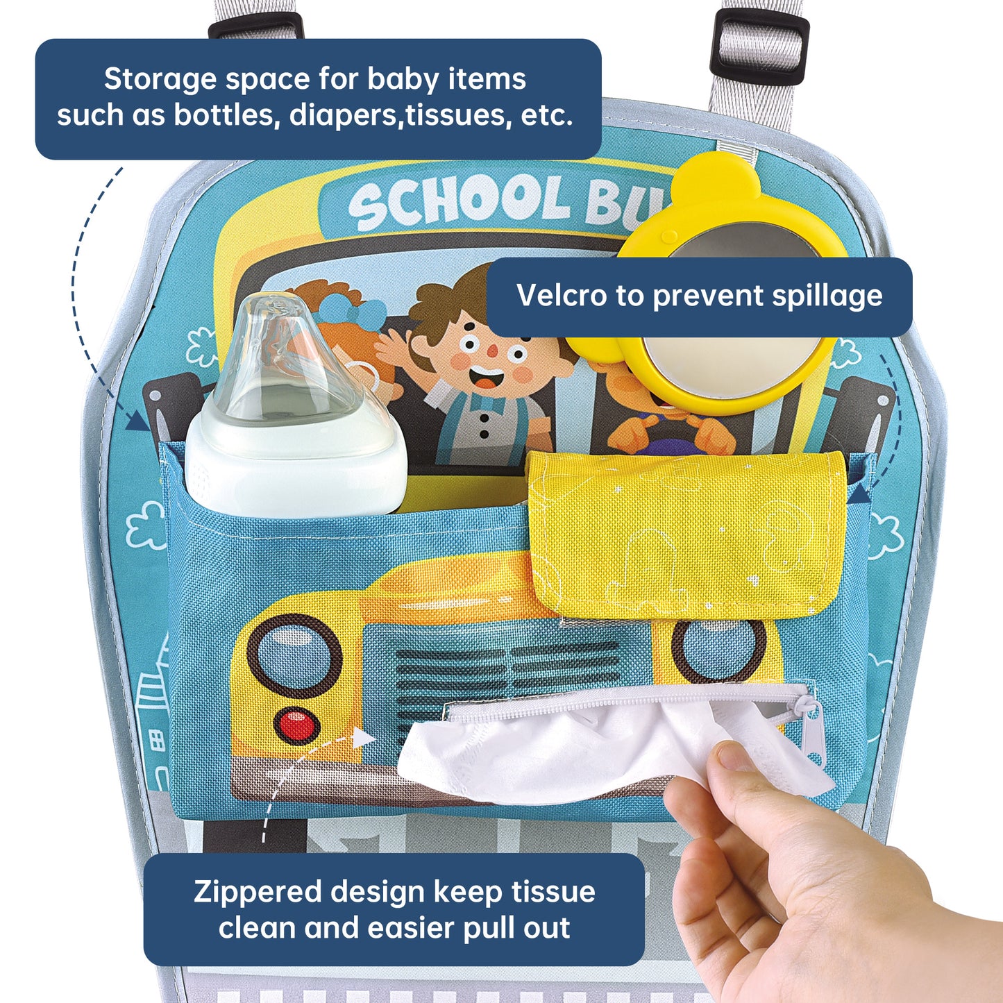 Caterbee Baby Car Seat Toy with Steering Wheel – Interactive Travel Play Center