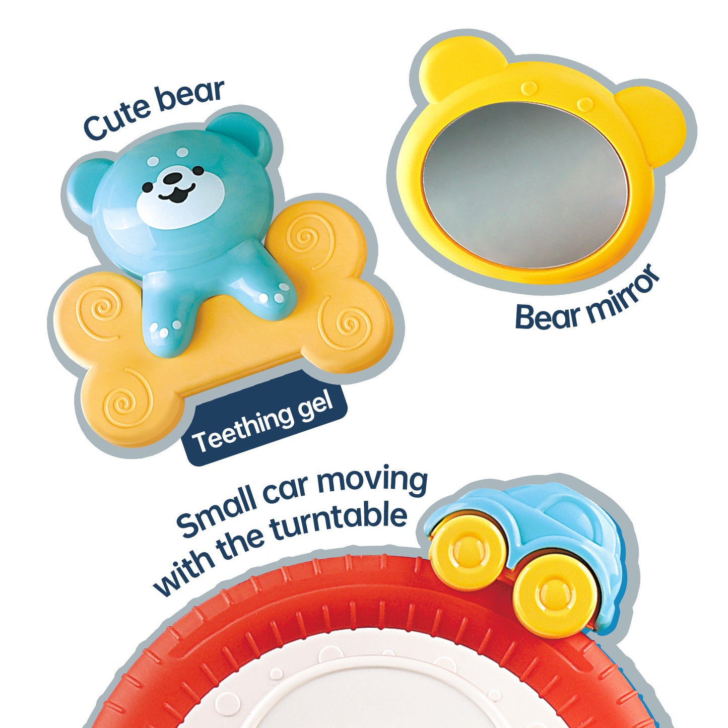 Caterbee Baby Car Seat Toy with Steering Wheel – Interactive Travel Play Center