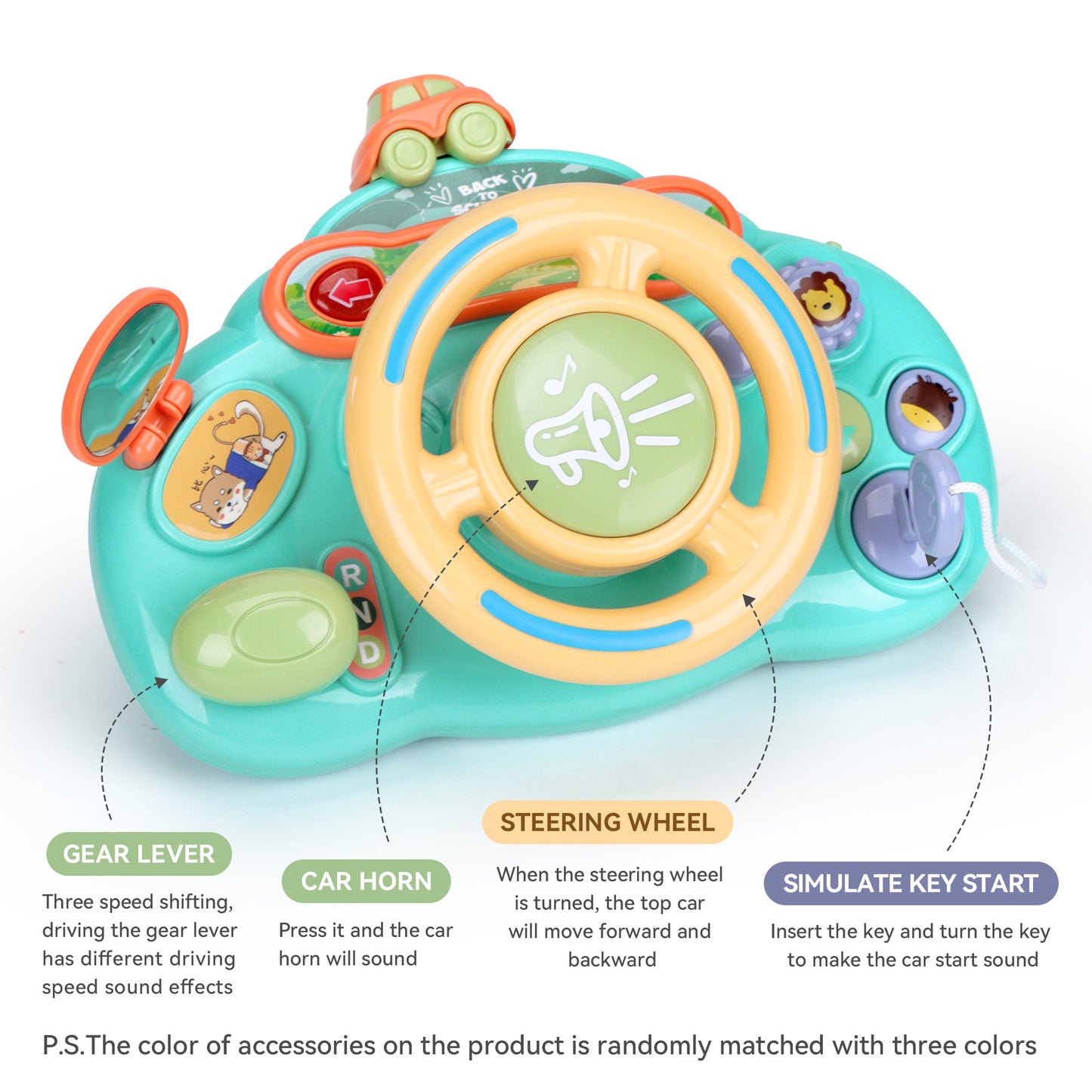 Caterbee Baby Turn & Learn Driver – Interactive Steering Wheel Toy with Lights & Sounds | Fun Learning Toy