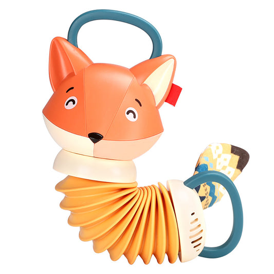 Caterbee Baby Plush Musical Accordion Take-Along Toy – Fox | Interactive Sensory Toy for Grasping & Teething