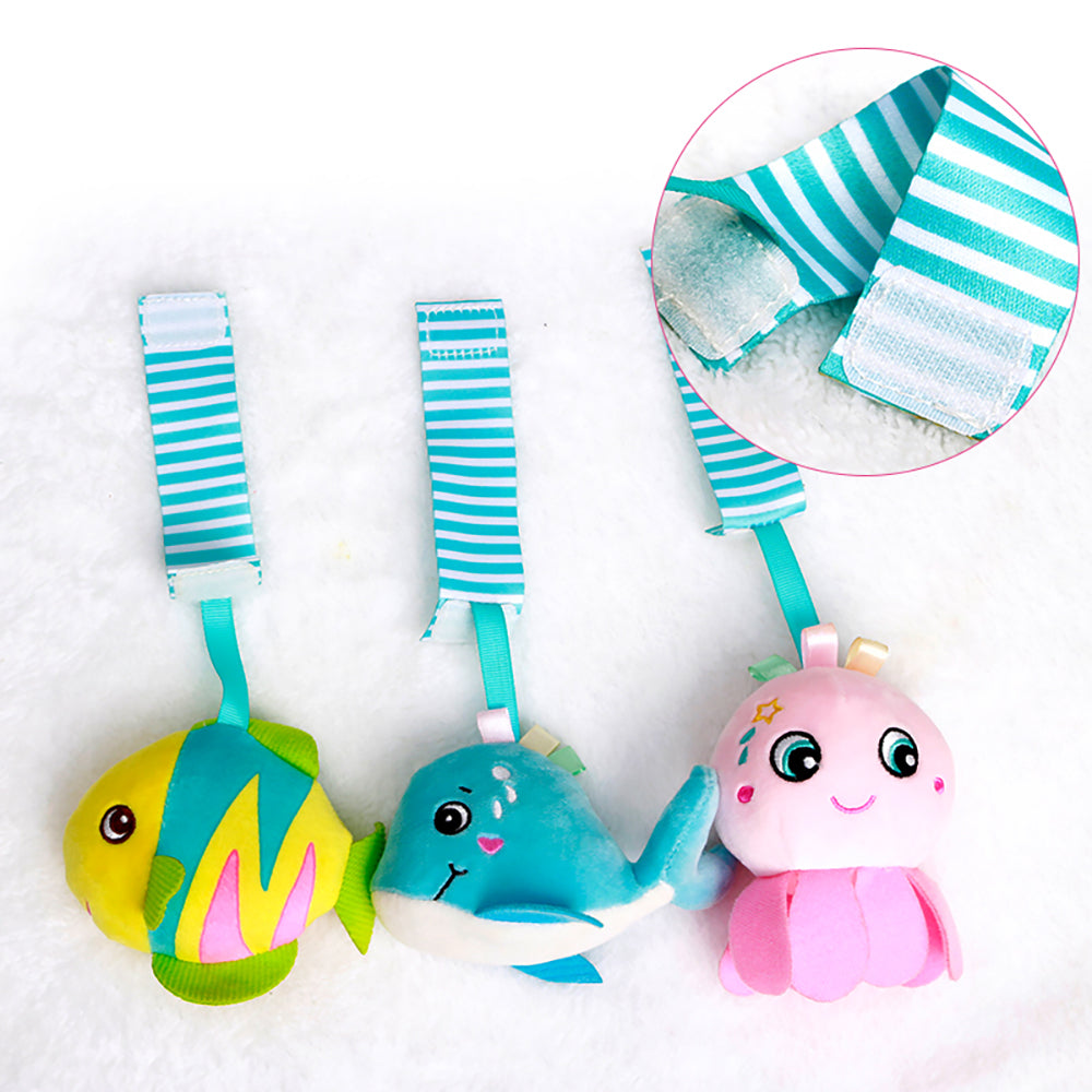 Caterbee Baby Activity Spiral Plush Car Seat Toy – Ocean Theme