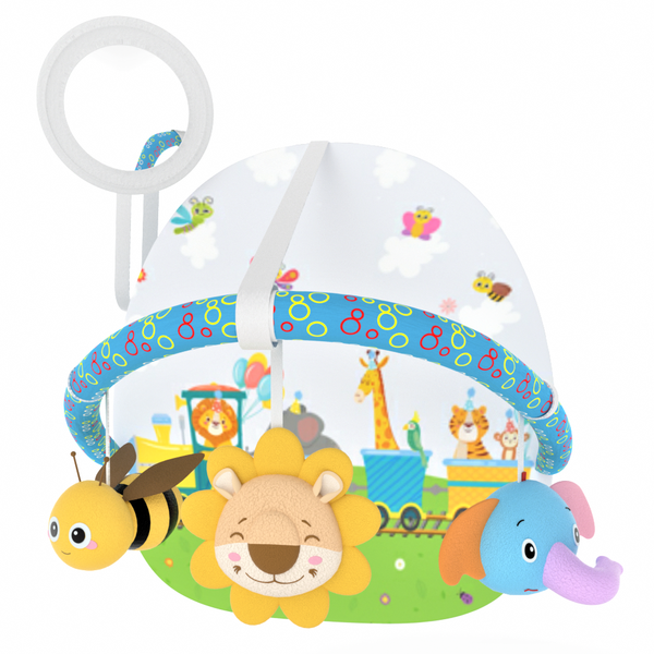 Caterbee Baby Car Toy with Rear Mirror & Arch Activity Center Interactive Travel Fun