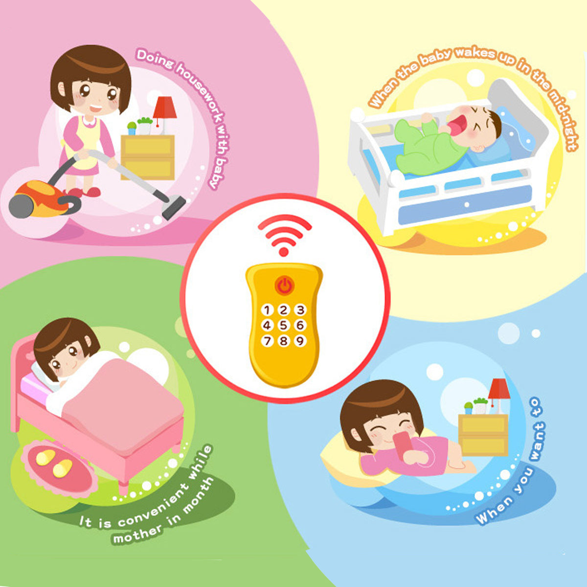 Caterbee Baby Crib Mobile Toy Musical & Light-Up Mobile with Remote Control | Rotating Forest-Themed Mobile for Crib, Strollers & Bassinets