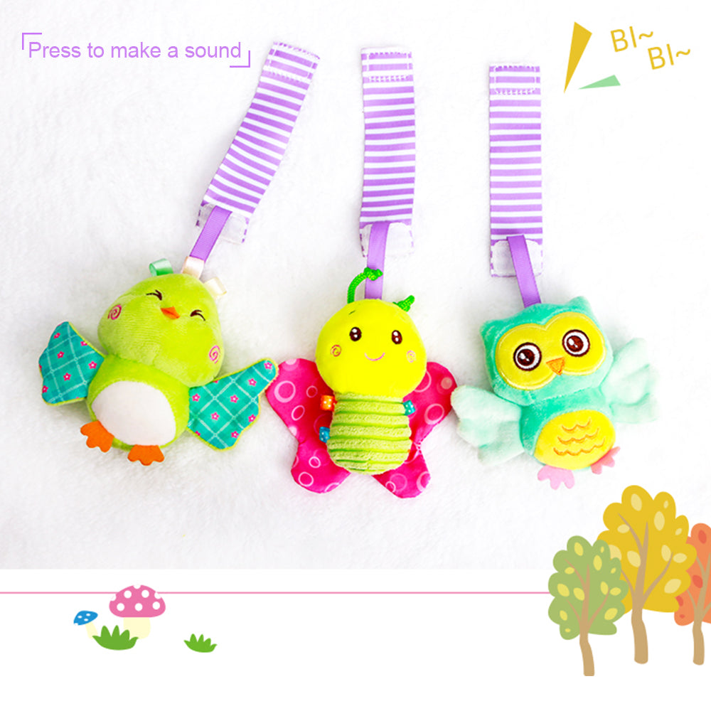 Caterbee Baby Car Seat Toys Stroller Activity Spiral Plush Bar Toy (Sky)