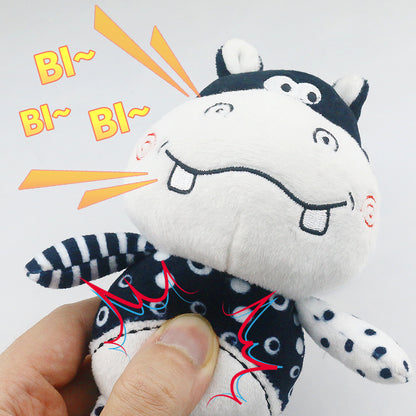 Black and White Baby Activity Arch Toy – Stroller & Crib Toy Bar with Hanging Animals, Rattles & Soft Book – Sensory Travel Toy for Infants(Forest)