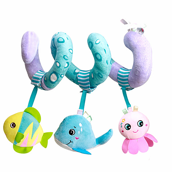 Caterbee Baby Activity Spiral Plush Car Seat Toy – Ocean Theme