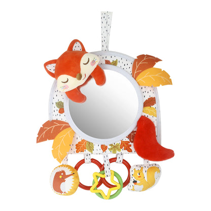 Caterbee Black & White Baby Toy with In-Sight Car Mirror – Sensory Hanging Toy for Travel & Tummy Time