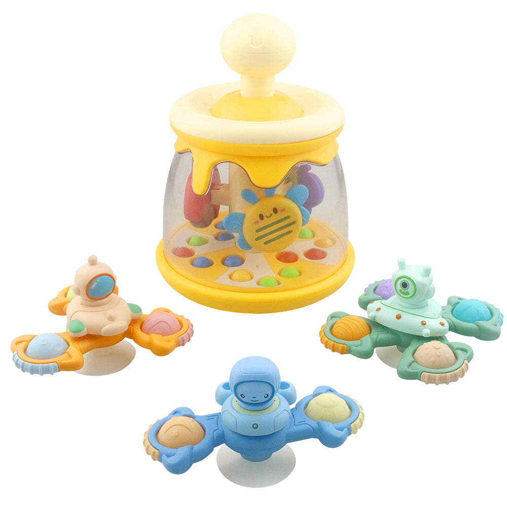 Caterbee Baby Push & Spin Toy with Ladybug & Suction Cup Farm