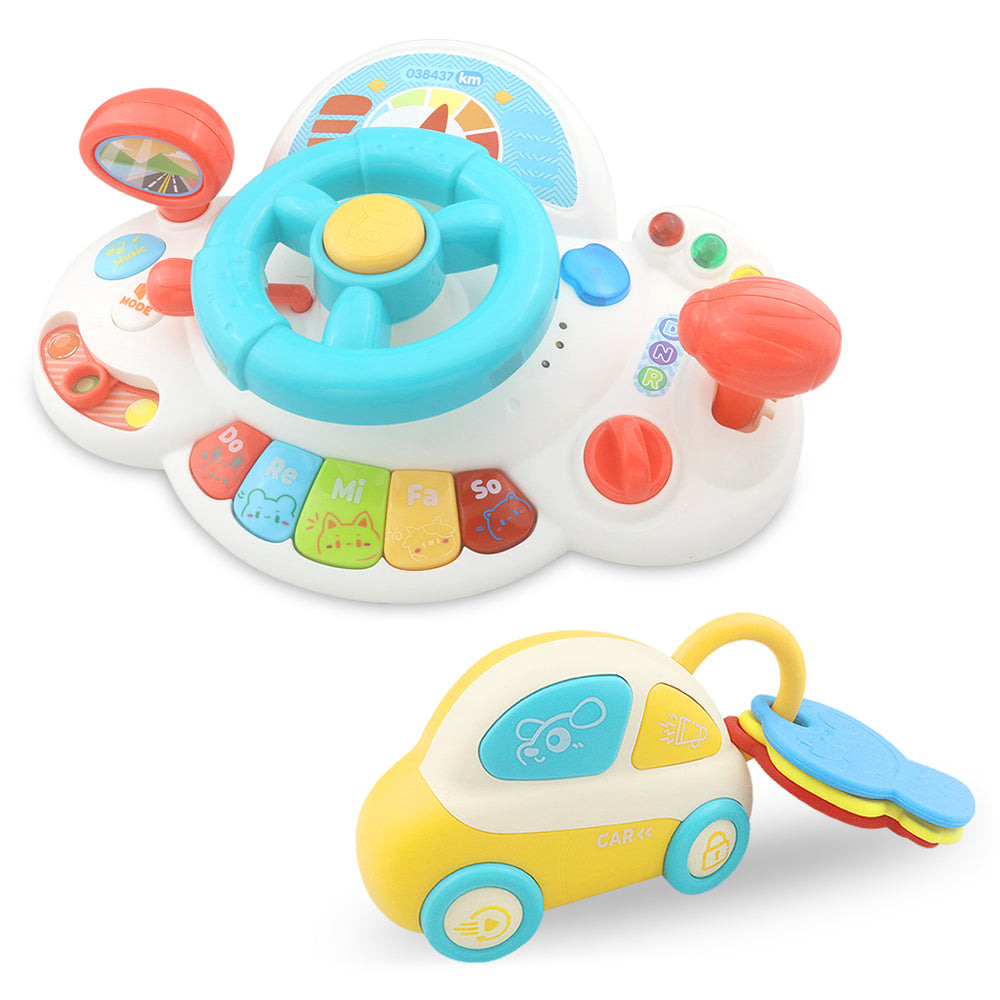 Caterbee Baby Turn & Learn Driver，Interactive Steering Wheel Toy with Lights & Sounds | Fun Learning Toy（副本）