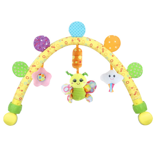 Flexible Arch Baby Car Seat Toy，Plush Hanging Stroller & Bassinet Toy for Infants & Toddlers | Sensory & Motor Skill Development