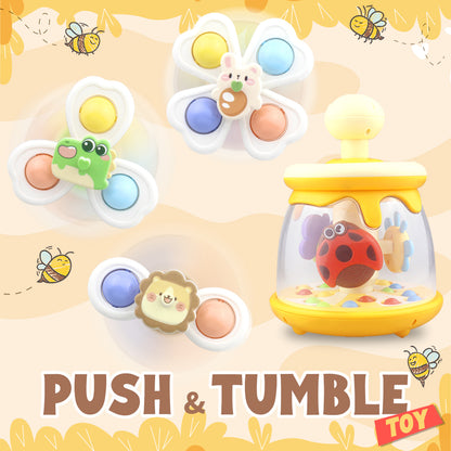 Caterbee Baby Push & Spin Toy with Ladybug & Suction Cup Farm