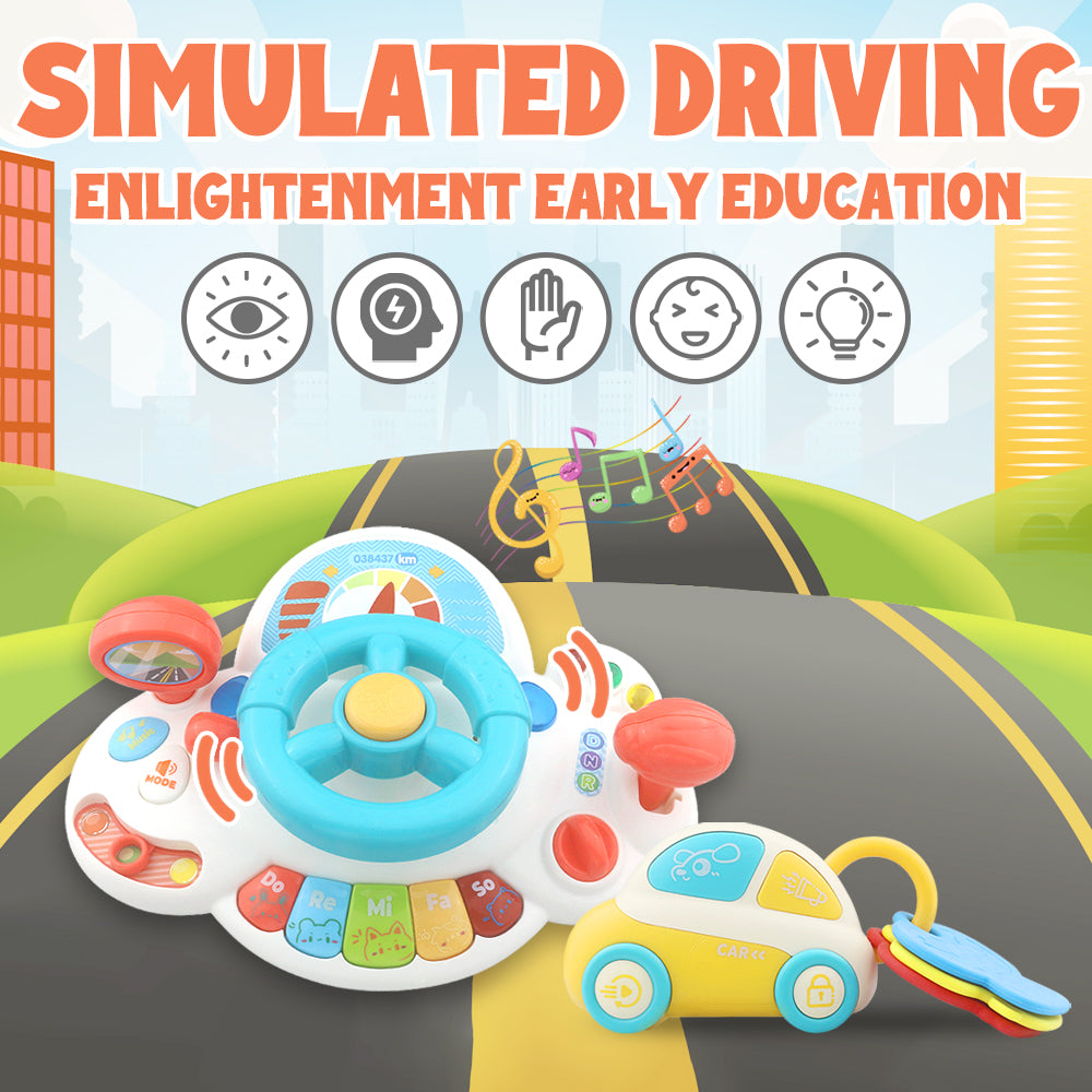 Caterbee Baby Turn & Learn Driver，Interactive Steering Wheel Toy with Lights & Sounds | Fun Learning Toy（副本）