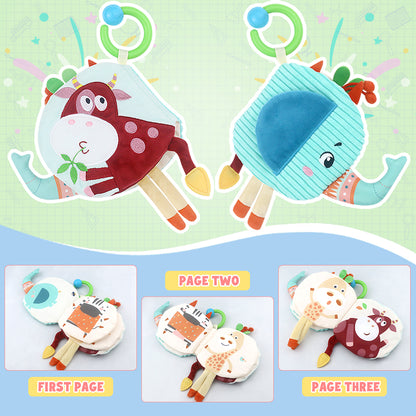 Baby Soft Crinkle Book Toy Set – Sensory Activity Books with Animal & Dinosaur Themes for Early Learning