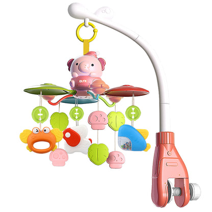 Caterbee Baby Cot Mobile Toy with Light, Projector & Bluetooth (Pink)