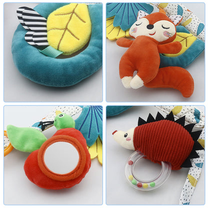 Caterbee Baby Stroller Mobile Chain Toy – Plush Crib Hanging Toy with Mermaid & Ocean Theme, Crinkle Sounds & Mirror for Sensory Play