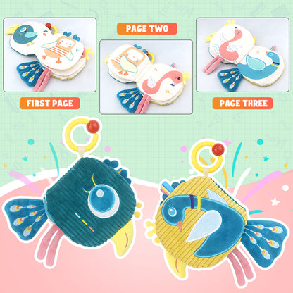 Baby Soft Crinkle Book Toy Set – Sensory Activity Books with Animal & Dinosaur Themes for Early Learning