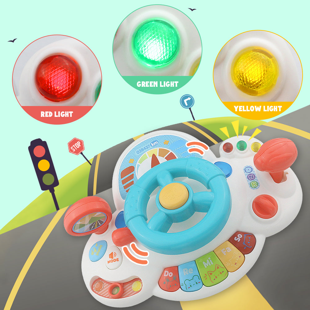 Caterbee Baby Turn & Learn Driver，Interactive Steering Wheel Toy with Lights & Sounds | Fun Learning Toy（副本）