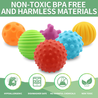 🛁 Caterbee Sensory Bath Balls for Toddlers (6PCS)