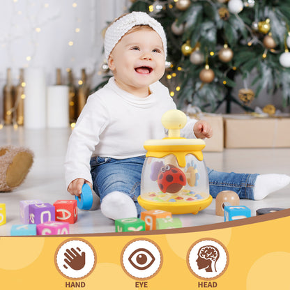 Caterbee Baby Push & Spin Toy with Ladybug & Suction Cup Farm