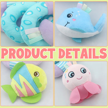 Caterbee Baby Activity Spiral Plush Car Seat Toy – Ocean Theme