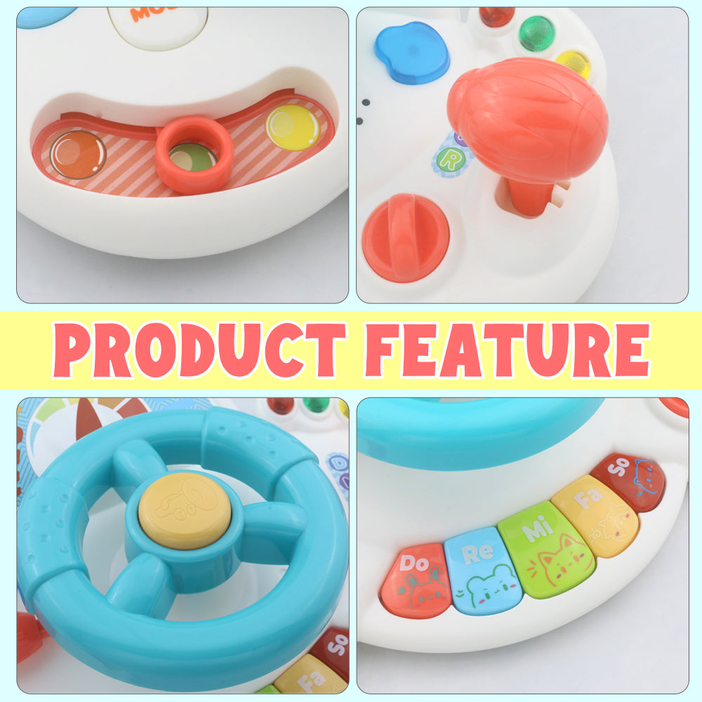Caterbee Baby Turn & Learn Driver，Interactive Steering Wheel Toy with Lights & Sounds | Fun Learning Toy（副本）