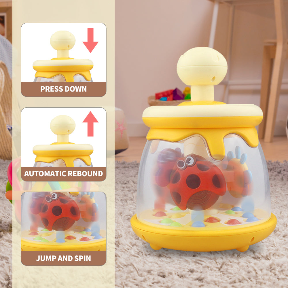 Caterbee Baby Push & Spin Toy with Ladybug & Suction Cup Farm