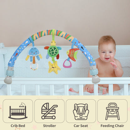 Caterbee Baby Arch Toy – Jungle Stroller & Car Seat Activity Bar (0M+) Sea