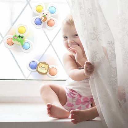 Caterbee Baby Push & Spin Toy with Ladybug & Suction Cup Farm