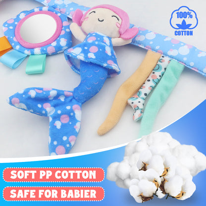 Caterbee Baby Stroller Mobile Chain Toy Plush Crib Hanging Toy with Mermaid Theme