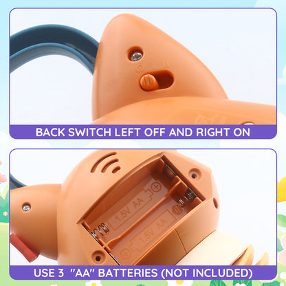 Caterbee Baby Plush Musical Accordion Take-Along Toy – Fox | Interactive Sensory Toy for Grasping & Teething