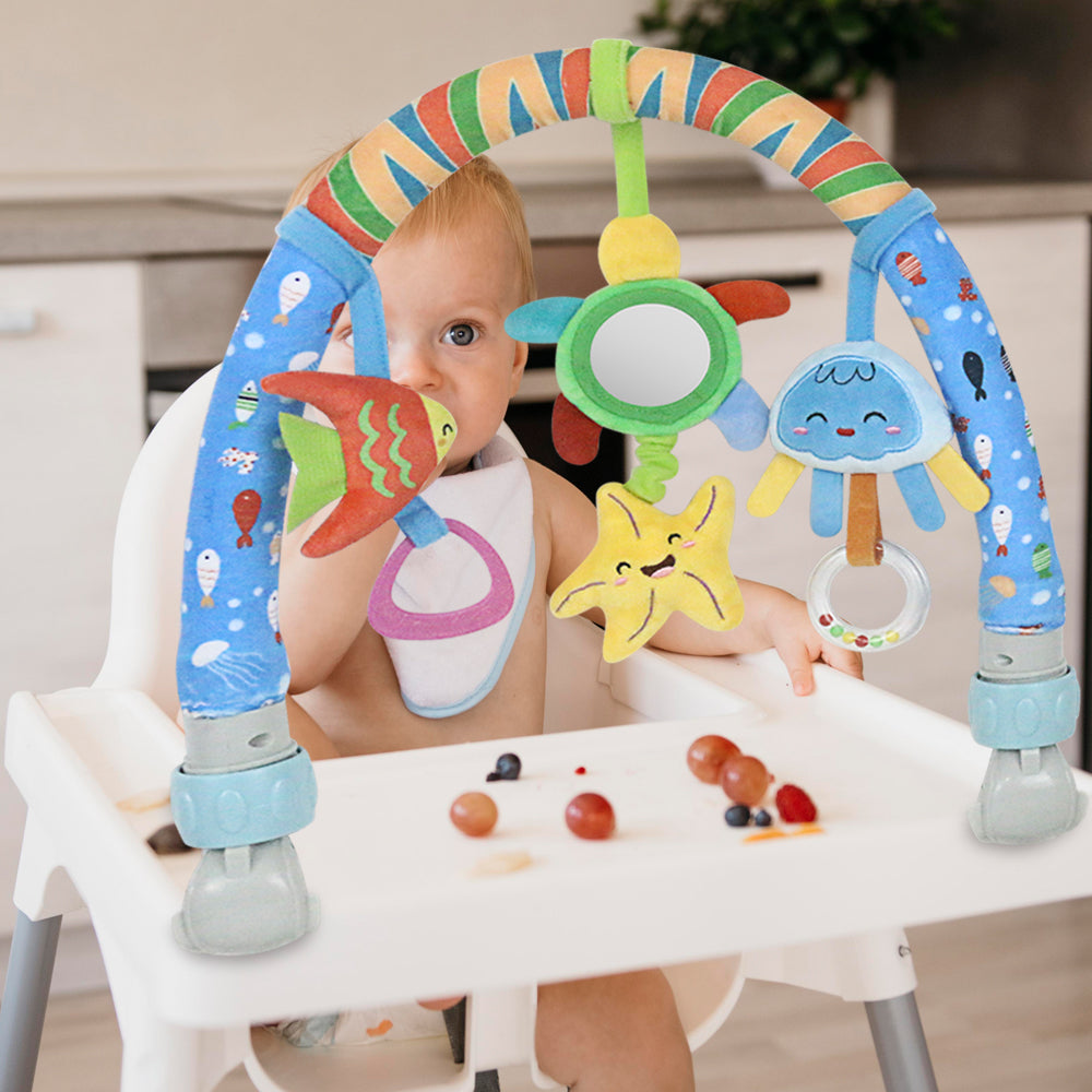 Caterbee Baby Arch Toy – Jungle Stroller & Car Seat Activity Bar (0M+) Sea