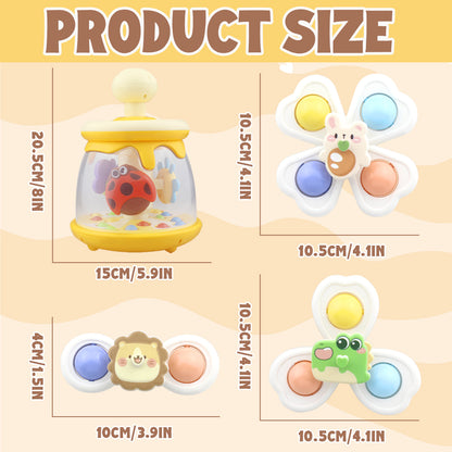 Caterbee Baby Push & Spin Toy with Ladybug & Suction Cup Farm