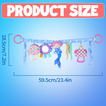 Caterbee Baby Stroller Mobile Chain Toy Plush Crib Hanging Toy with Mermaid Theme