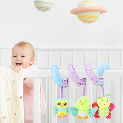 Caterbee Baby Car Seat Toys Stroller Activity Spiral Plush Bar Toy (Sky)