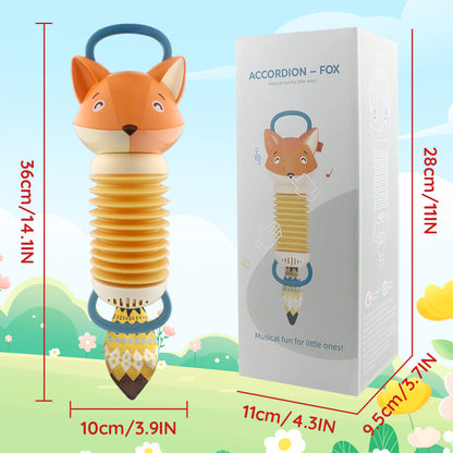 Caterbee Baby Plush Musical Accordion Take-Along Toy – Fox | Interactive Sensory Toy for Grasping & Teething