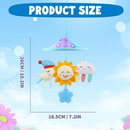 Caterbee Baby Pram Mobile Toy – Hanging Car Roof Handle Toy with Rattles & Teether