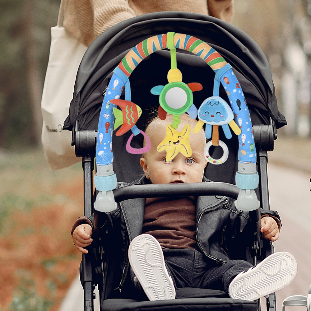 Caterbee Baby Arch Toy – Jungle Stroller & Car Seat Activity Bar (0M+) Sea