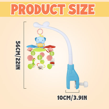 Caterbee Baby Cot Mobile Toy with Light, Projector & Bluetooth (Blue)