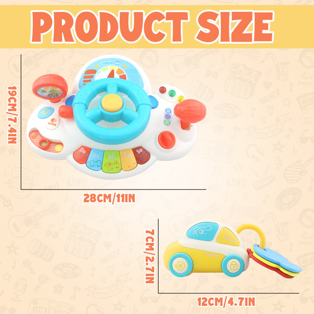Caterbee Baby Turn & Learn Driver，Interactive Steering Wheel Toy with Lights & Sounds | Fun Learning Toy（副本）