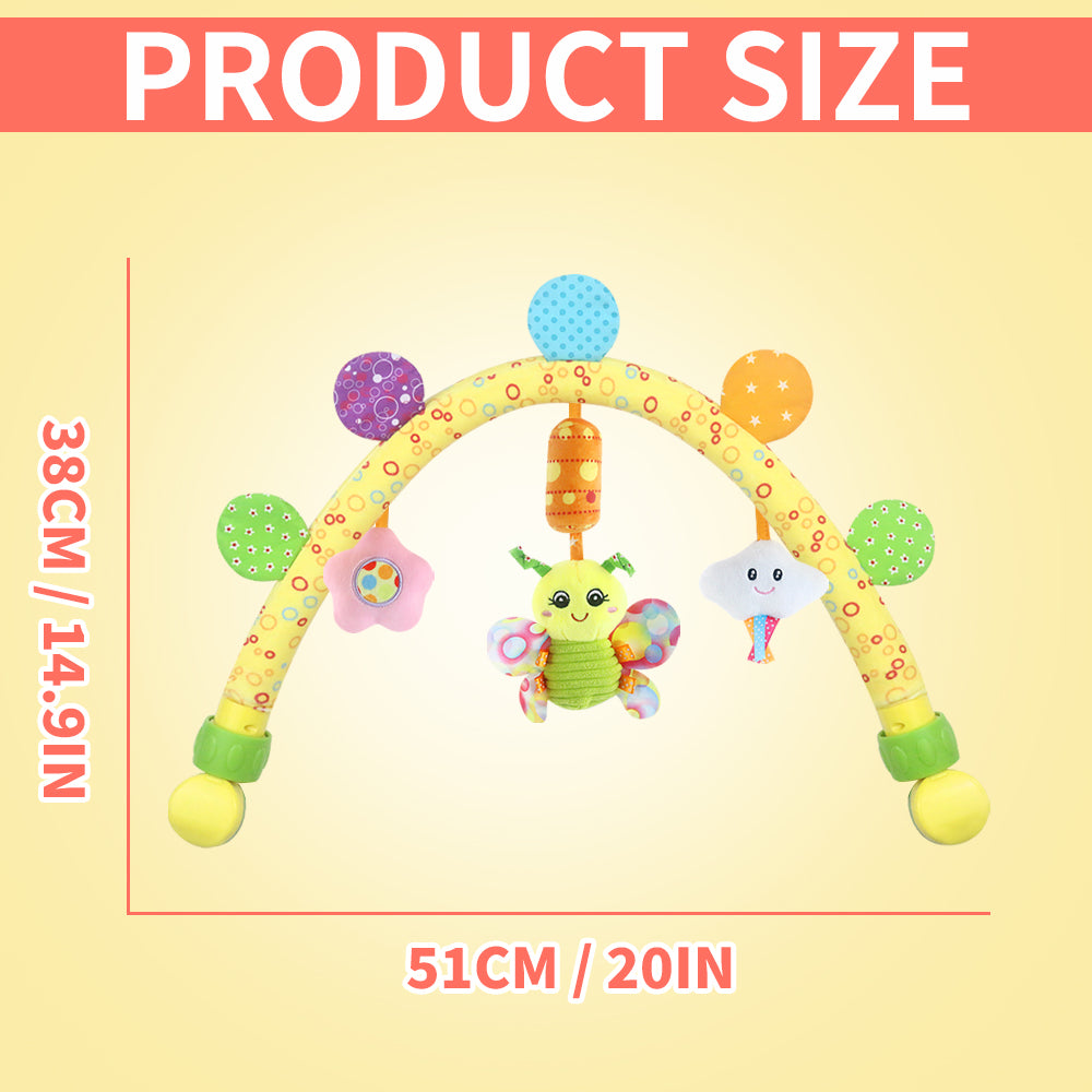 Flexible Arch Baby Car Seat Toy，Plush Hanging Stroller & Bassinet Toy for Infants & Toddlers | Sensory & Motor Skill Development