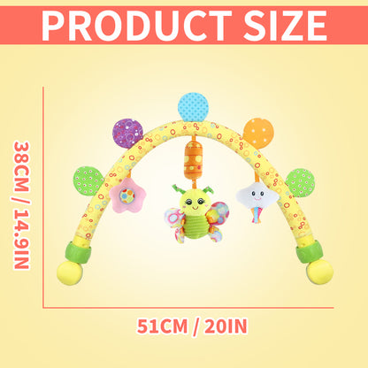 Flexible Arch Baby Car Seat Toy，Plush Hanging Stroller & Bassinet Toy for Infants & Toddlers | Sensory & Motor Skill Development