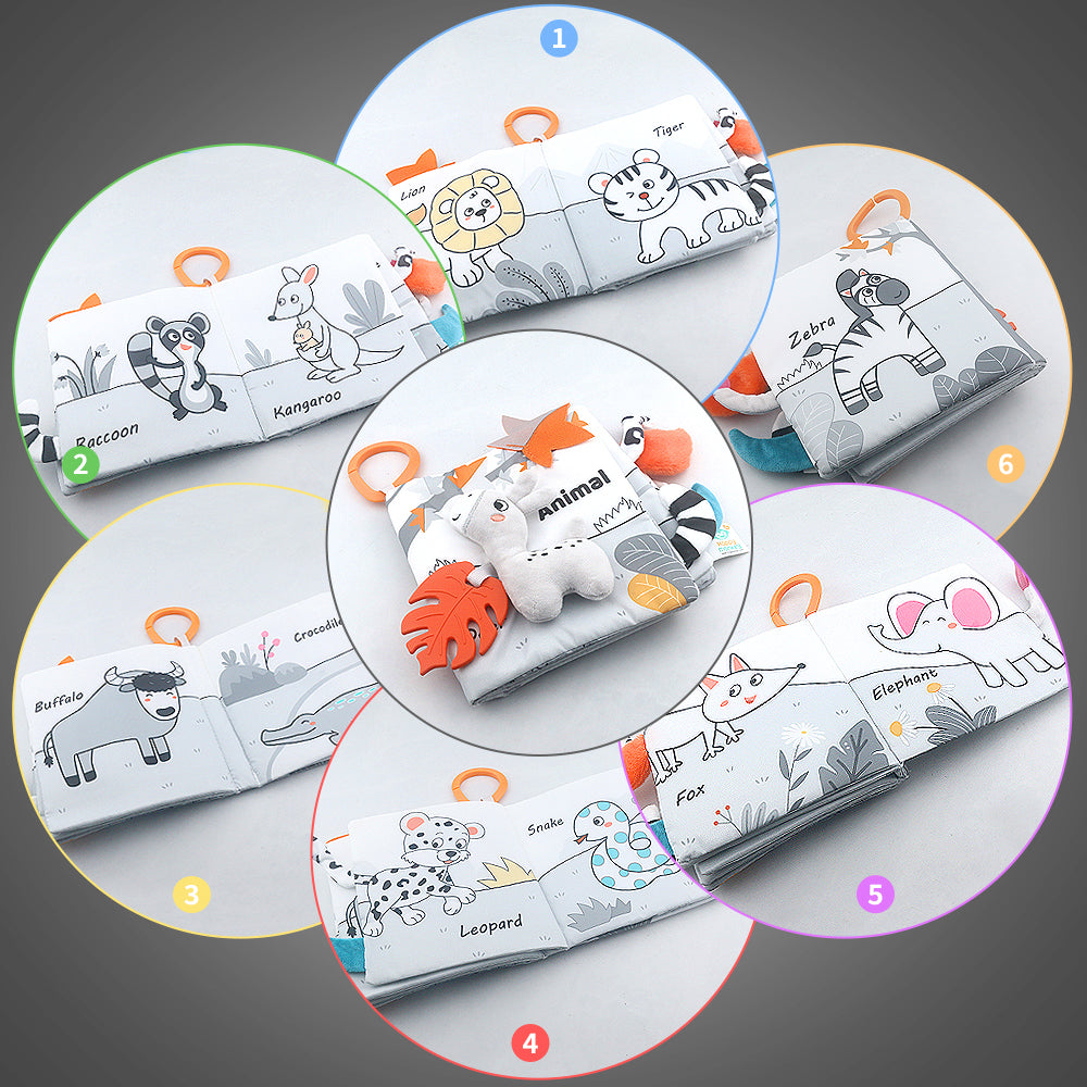 Baby Soft Crinkle Book Toy Set, Sensory Activity Books with Dinosaur Themes for Early Learning 2 Pcs