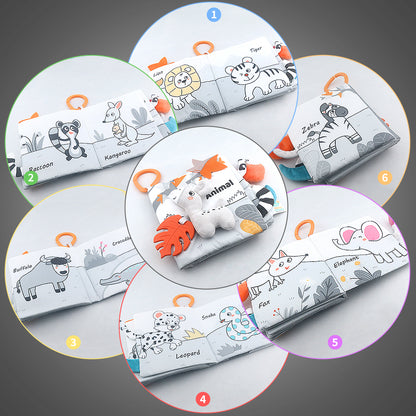 Baby Soft Crinkle Book Toy Set, Sensory Activity Books with Dinosaur Themes for Early Learning 2 Pcs