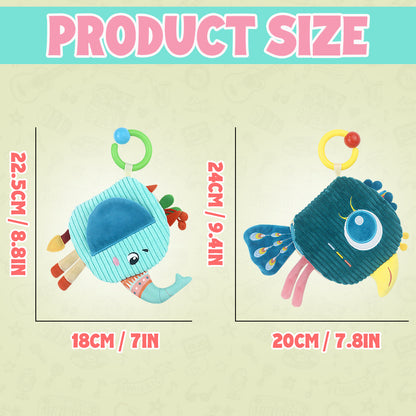 Baby Soft Crinkle Book Toy Set – Sensory Activity Books with Animal & Dinosaur Themes for Early Learning