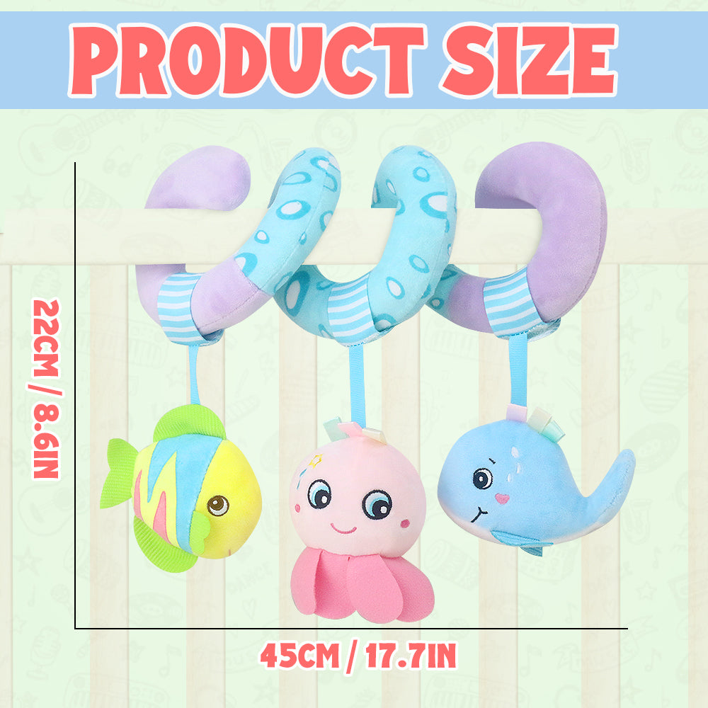 Caterbee Baby Activity Spiral Plush Car Seat Toy – Ocean Theme