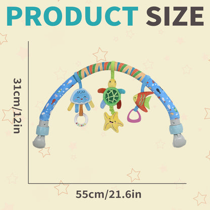 Caterbee Baby Arch Toy – Jungle Stroller & Car Seat Activity Bar (0M+) Sea