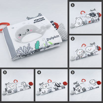 Baby Activity Arch Toy – Stroller & Crib Toy Bar with Hanging Sea Animals, Rattles & Sensory Book – Underwater Travel Toy for Infants(Ocean)